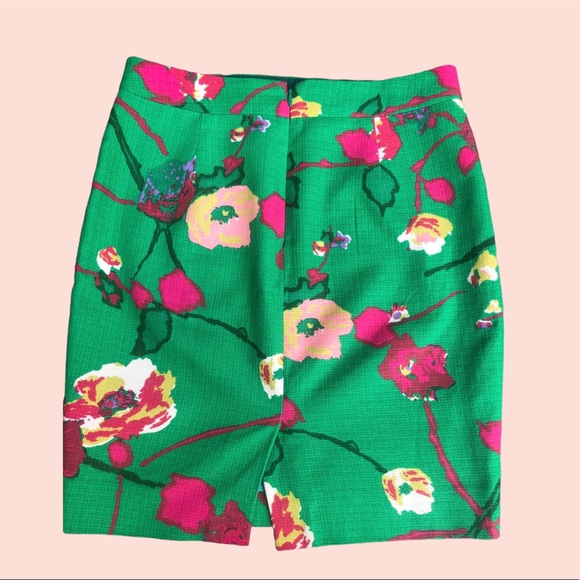JCrew Floral Pencil Skirt- 0 Petite - Picture 2 of 8